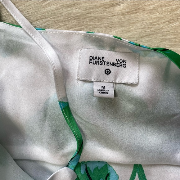 Diane von Furstenberg Geranium Leaf Short Satin Slip Dress - Picture 10 of 12